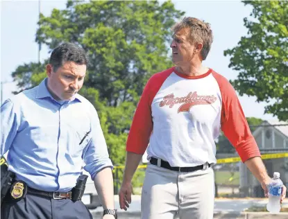  ?? JACK GRUBER, USA TODAY ?? Sen. Jeff Flake, R-Ariz., right, leaves the baseball park that was the scene of a shooting rampage in Alexandria, Va.