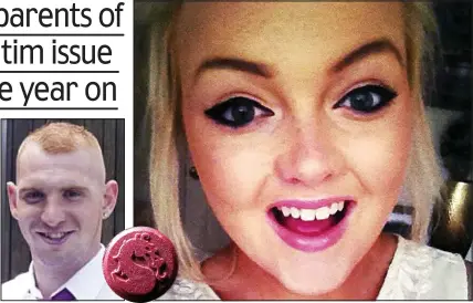  ??  ?? Lethal: Boxer Richie Carrigan and teenager Regane MacColl died after reportedly taking party drug ecstasy, inset