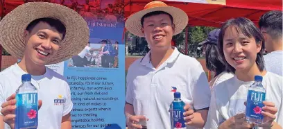  ?? Photo: Brandon Kwan. ?? Tsinghua University students standing infront of the Fiji booth during the Tsinghua University Global Village expo in Beijing China on Saturday, May 13, 2023.