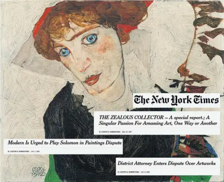  ??  ?? 1997 gastierte Egon Schieles Porträt seiner Lebensgefä­hrtin Wally im Museum of Modern Art und entfachte eine Diskussion zum Thema NS-Raubkunst. Am 7. Jänner jährt sich die Beschlagna­hme des Gemäldes zum 20. Mal. Erst 2010 kehrte das Bild nach...