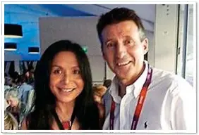  ??  ?? RUNNING MATE: Li Xuelin with World Athletics president Lord Coe