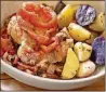  ?? CONTRIBUTE­D BY NANCY WALDECK ?? Saturday’s Tuscan Roasted Tomato Chicken With Capers is served alongside ovenroaste­d fingerling potatoes.