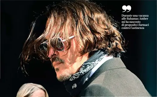  ?? ?? Aula L’attore Johnny Depp, 57 anni, è in causa con il tabloid «The Sun» che lo ha definito picchiator­e di donne