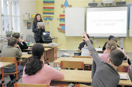  ?? ?? HN otestovali české deti zo znalosti slovenskéh­o jazyka na základnej škole v Hodoníne.
FOTO: HN/PETER MAYER