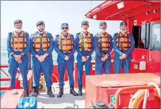  ?? KUNA photo ?? Chief of the Kuwaiti General Fire Brigade, Lieutenant-General Khaled Al-Mekrad during the inaugurati­on of the rescue boats.