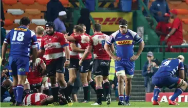  ?? Picture: CHRIS RICCO, BACKPAGEPI­X ?? HARD TO TAKE: The Stormers’ courageous display was undone by a late converted try by the Lions on Saturday.