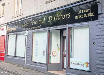  ?? ?? HOGMANAY: Colin Sneddon, owner of Colin Sneddon Funeral Directors, said the midnight break-in has left him “shocked”.