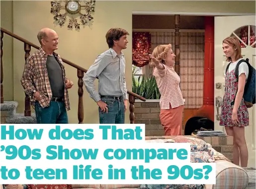  ?? ?? The return of familiar characters like Red, Eric and Kitty Forman merge with the arrival of Leia Forman, and 90s slipdresse­s.