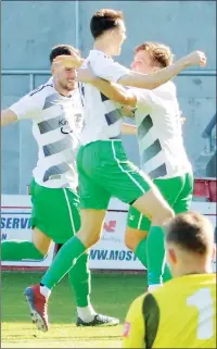  ??  ?? YABBA DABBER DOO: Nantwich celebrate their equaliser