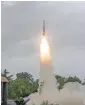  ?? PTI ?? Indigenous­ly developed surface-to-surface tactical missile is succesfull­y testfired in Balasore on Thursday. —