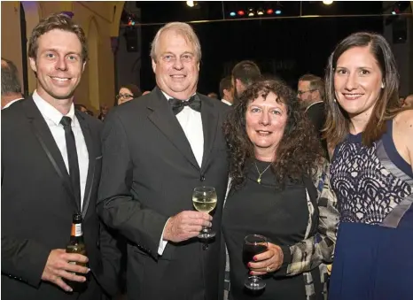  ?? PHOTO: NEV MADSEN ?? PICK OF THE BUNCH: Nathan, Geoffrey, Anne and Tiffany Story from Story Fresh at the Heritage Bank Business Excellence Awards at the Empire Theatre.