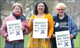  ?? ?? UNITED: Campaigner­s Caroline Ffiske, Maya Forstater and Heather Binning