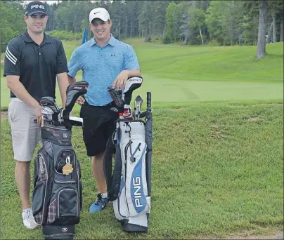  ?? DAVID JALA/CAPE BRETON POST ?? Halifax-based golfers Jason Thibodeau, left, and Mark Pothier arrived at the Seaview Golf and Country Club a couple of days early to prepare for this weekend’s Nova Scotia MCT Insurance Men’s Mid Amateur. The three-round tournament for players over the...