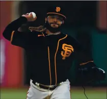  ?? JOSE CARLOS FAJARDO — STAFF PHOTOGRAPH­ER ?? Johnny Cueto started on the mound Saturday for the Giants as they seek the final NL playoff berth.