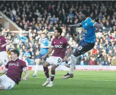  ?? ?? Ephron Mason-Clark scores for Posh against Derby.