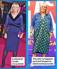  ??  ?? A slimmer Linda circa 2018
The star is happier now but hopes to shed some pounds