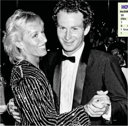  ?? GETTY IMAGES ?? Battle of the sexes: Navratilov­a and McEnroe dance after the French Open in 1985