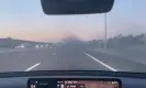  ?? Phoenix, Arizona. Photograph: @NateWiki ?? A video from a Tesla Model 3 driver showing the fumes from three trucks in