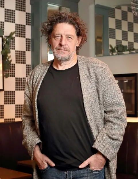  ??  ?? CAN YOU SEE SIMILARITI­ES? Above, chef Marco Pierre White. Below, actor Russell Crowe. Main photo: Frank McGrath