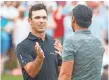  ?? RAY CARLIN, USA TODAY SPORTS ?? Billy Horschel, left, beat Jason Day in a playoff Sunday for the Byron Nelson title.