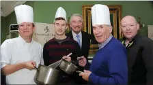  ?? Launching the Legion Club Cookery Demonstrat­ion with Mark Doe, James O’Donoghue, Jerome O’Regan and Jimmy Reen ??