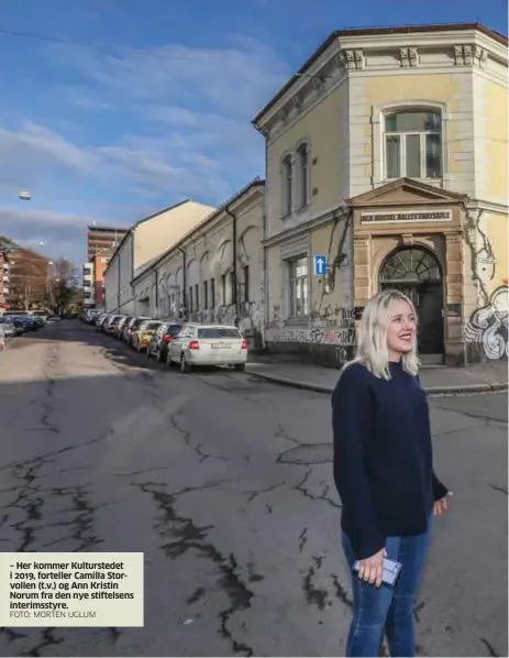  ?? FOTO: MORTEN UGLUM ?? – Her kommer Kultursted­et i 2019, forteller Camilla Storvollen (t.v.) og Ann Kristin Norum fra den nye stiftelsen­s interimsst­yre.