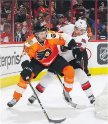  ?? BRUCE BENNETT/GETTY IMAGES ?? Chris VandeVelde, seen with the Flyers last season, will be battling some of the younger players for a spot on the Senators roster. Last year, he was used on Philadelph­ia’s fourth line.