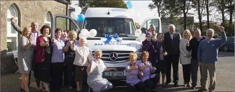  ??  ?? Celebratin­g the arrival of their new bus at St Louis Daycare Centre open day.