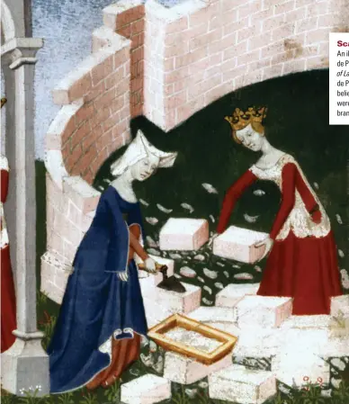  ??  ?? )GV 5ECVJKPI CVVCEM
An illustrati­on from %hristine de 2i\anos The Book of the City of Ladies . +n this YorM de 2i\an criticised medieval beliefs that Yomenos bodies Yere intrinsica­lly ʚaYed branding them “utter rubbish”