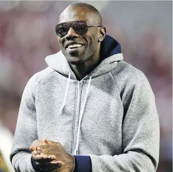  ?? BRYNN ANDERSON/THE CANADIAN PRESS/FILES ?? ‘There’s no hemming and hawing about it,’ former NFL wide receiver Terrell Owens, 44, is ‘ready and willing’ to play in the CFL, according to his Edmonton-based agent.