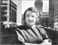  ?? THE ASSOCIATED PRESS ?? Ayn Rand, the Russian-born American novelist, is shown in 1962in New York with Grand Central Terminal in the background.