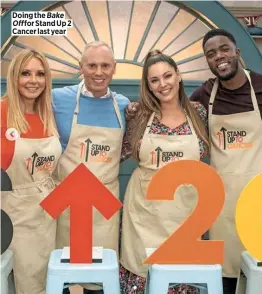  ??  ?? Doing the Bake Off for Stand Up 2 Cancer last year