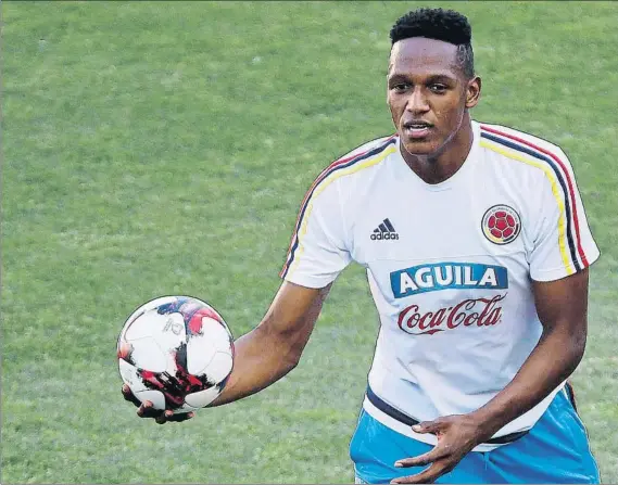  ?? FOTO: J. A. GARCIA SIRVENT ?? Yerry Mina, internacio­nal colombiano de 22 años que ha destacado en Brasil en las filas del Palmeiras