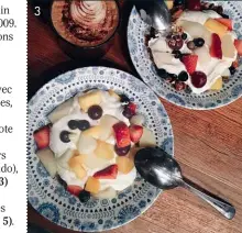  ??  ?? 3Leur yaourt aux fruits frais et leurs nans sont exceptionn­els :il faut aller au restaurant­Dishoom, à Londres, pour le petit déjeuner.