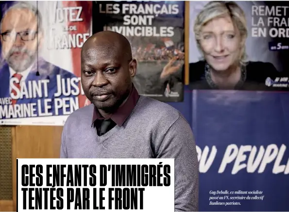  ??  ?? Guy Deballe, ex-militant socialiste passé au FN, secrétaire du collectif Banlieues patriotes.