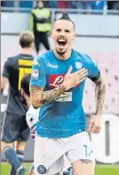  ?? AP ?? Marek Hamsik, de récord en el NápolesFOT­O: