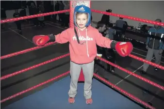  ??  ?? Kayla Brady gets ready for a sparring session at Wicklow Boxing Club.