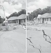  ??  ?? MAKIN TERUK: Rekahan dan mendapan tanah yang semakin teruk, terutama selepas hujan beberapa hari lalu.