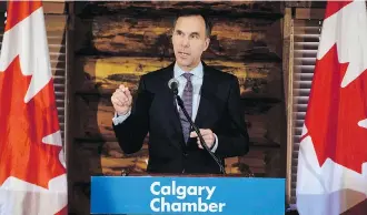  ?? JEFF MCINTOSH/THE CANADIAN PRESS ?? Minister of Finance Bill Morneau spoke in Calgary on Wednesday