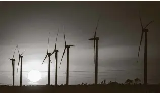  ?? Staff file photo ?? Texas claims the largest wind capacity in the nation. In 2019, the federal government counted more than 13,000 operating wind turbines here — generating jobs, tax revenues and power.