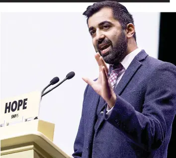  ??  ?? Victim of profiling: Humza Yousaf told audience he had been singled out by police