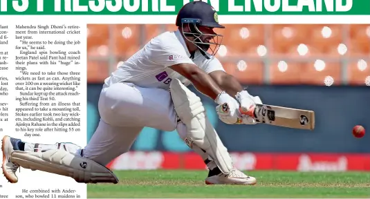  ?? AP ?? rishabh Pant took the breath away with a reverse sweep against James anderson for a boundary before reaching the hundred with a six over the square leg boundary off Joe root. —