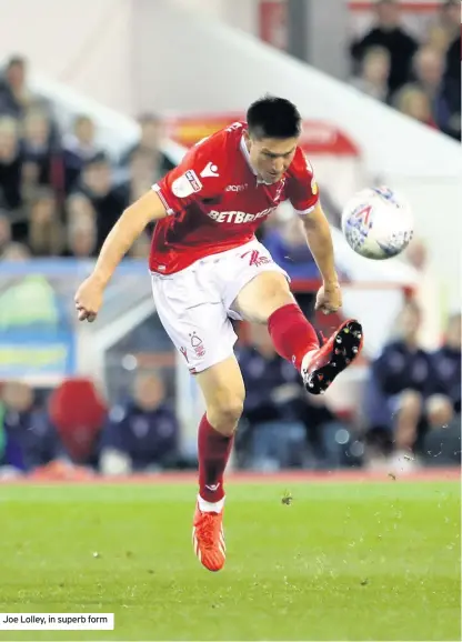  ??  ?? Joe Lolley, in superb form