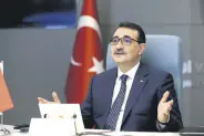  ??  ?? Energy Minister Fatih Dönmez addresses the Turkic council energy ministerie­s meeting, Ankara, Turkey, Feb. 24, 2021.