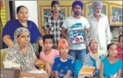  ?? HT PHOTO ?? Family members of Palbinder Kaur Shergill at Jagatpur village of Shaheed Bhagat Singh Nagar district on Saturday.