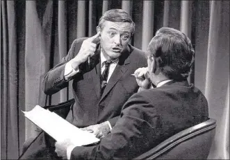  ?? COURTESY OF MAGNOLIA PICTURES ?? As seen in the film “Best of Enemies,” William F. Buckley Jr. (left) lost his cool while debating Gore Vidal on 1968 network television.