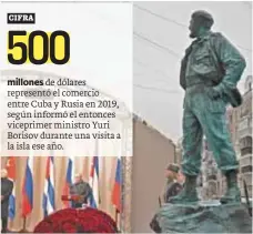  ?? / AP ?? Monumento. La efigie de Fidel Castro se develó en Moscú.