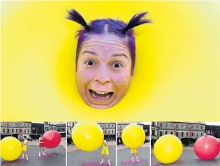  ?? PHOTO STEPHEN JAQUIERY ?? Circus styles . . . Air Play performer Christina Gelsone and partner Seth Bloom with balloons they will use in their show.