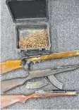  ??  ?? ARSENAL: Guns and ammunition seized by police during Operation Sierra Footrope.