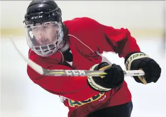  ?? DAN JANISSE ?? Windsor Aces captain Bryce Yetman needs just two points to break the Greater Metro Junior A Hockey League mark of 146 set during the 2015-16 season. He already owns a league record with 77 goals.